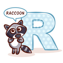 ABC ZOO Alphabet Letter R Raccoon