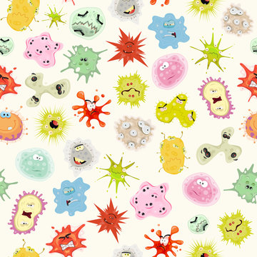 Seamless Germs, Virus And Microbes Background
