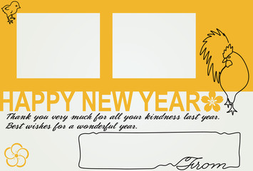 eps Vector image:New Year's card photo frame for template