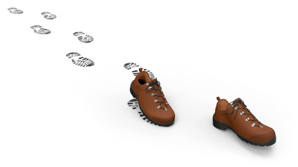 laufende Schuhe mit Spuren, Abdrücke © Thomas Söllner