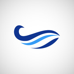 blue whale logo design vector