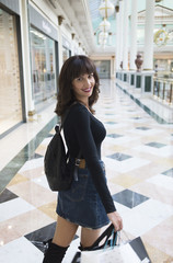 young woman in a big mall