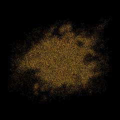 Gold glitter texture on a black background. Vector illustration