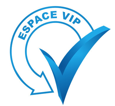espace vip sur symbole validé bleu