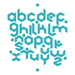 hexagonal futuristic alphabet