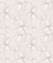 Fototapeta premium Seamless Floral Light Vector Background