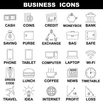 business icons set. 25 icons.