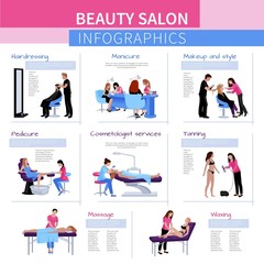 Beauty Salon Flat Infographics