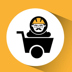 man worker mining design icon vector illustration