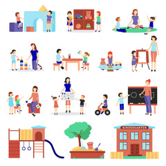 Kindergarten Icons Set 