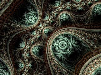 Abstract fractal background on the black - 125133506