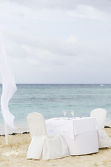 Romantic Table for Two on the Beach
