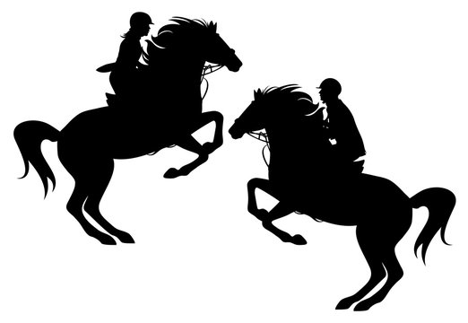 horseman black vector silhouette set