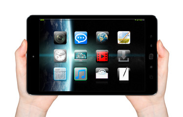 Hand with mobile phone 3D rendering