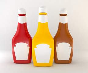 3d sauces isolated white background