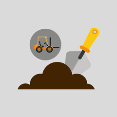 excavator wheeled construction spatula design vector illustration eps 10