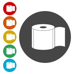 Toilet paper sign icon. WC roll symbol