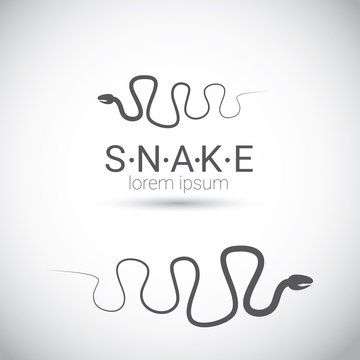 vector snake simple black logo design element.