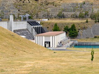 Hydro dam electric power station generator house