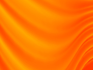 Orange abstract waves, computer generated background. 3D illustration.