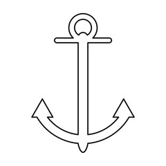 Anchor icon. Sea lifestyle nautical and marine theme. Isolated design. Vector illustration