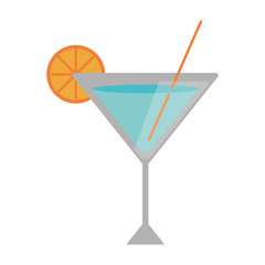 Summer cocktail icon. vacation beach and tropical theme. Isolated design. Vector illustration