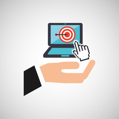 hand business growth tager pointer virtual vector illustration eps 10