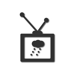 Black and white Vector illustration in flat design of TV weather forecast