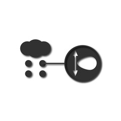 Black and white Vector illustration in flat design of cloud and volcanic ash structure