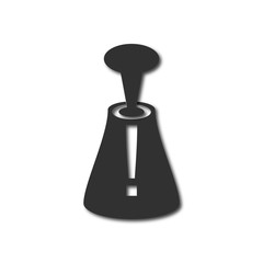 Black and white Vector illustration in flat design of volcano explosion and exclamation mark