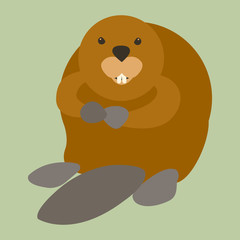 beaver style vector illustration Flat © wectorcolor
