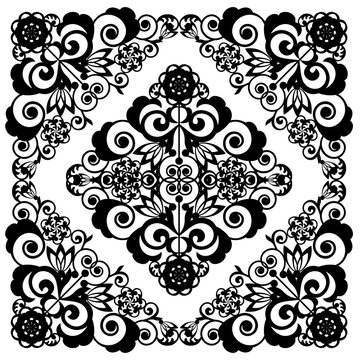 Openwork floral decorative lace pattern