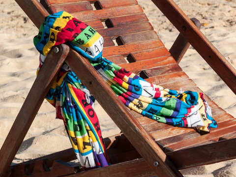 Reclining chair with sarong canga in Bahia Brazil
