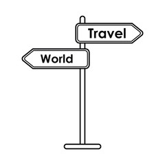 Travel and world road sign icon. trip vacation and tourism theme. Isolated design. Vector illustration