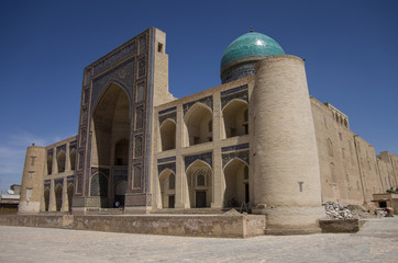 Madrasah Mir-i Arab in summer day view, Buxoro. Uzbekistan