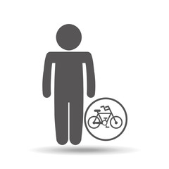 silhouette man icon bycicle sport design vector illustration eps 10