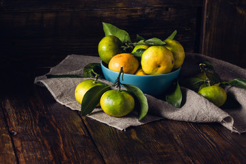 Yellow-green Tangerines Still Life