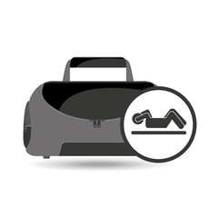 Obraz premium fitness sport bag icon silhouette abs workout vector illustration