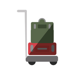 suitcases transport cart isolated icon vector illustration design