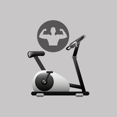 fitness silhouette static bike gym graphic vector illustration eps10