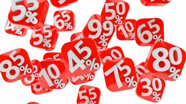 Percent symbols falling from top