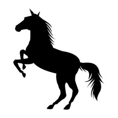 Horse icon. Animal life nature and fauna theme. Isolated black and white design. Vector illustration