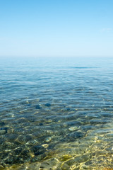 Adriatic sea, clear water and blue sky with no clouds in summer, Croatia