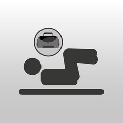 fitness sport bag icon man abs design vector illustration