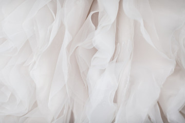 Wedding dress fabric close up