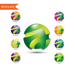 3D Sphere Logo Letter a / j