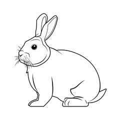 Rabbit icon. Animal life nature and fauna theme. Isolated black and white design. Vector illustration