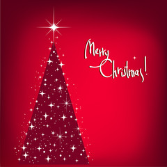 Christmas Background with Tree and Star