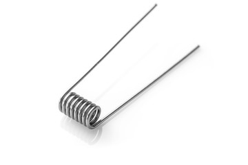 stainless coil for vaping on a white background