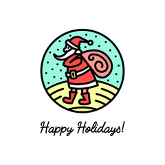 Flat line icon on the winter holidays